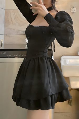 Quick Outfits, Modest Fashion Outfits Ideas Ruffled Layered Corset Mini Dress