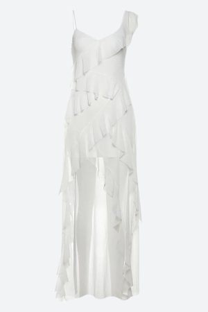 Quick Outfits, Modest Fashion Outfits Ideas Ruffled Mullet Mini Dress