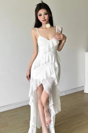 Quick Outfits, Modest Fashion Outfits Ideas Ruffled Mullet Mini Dress