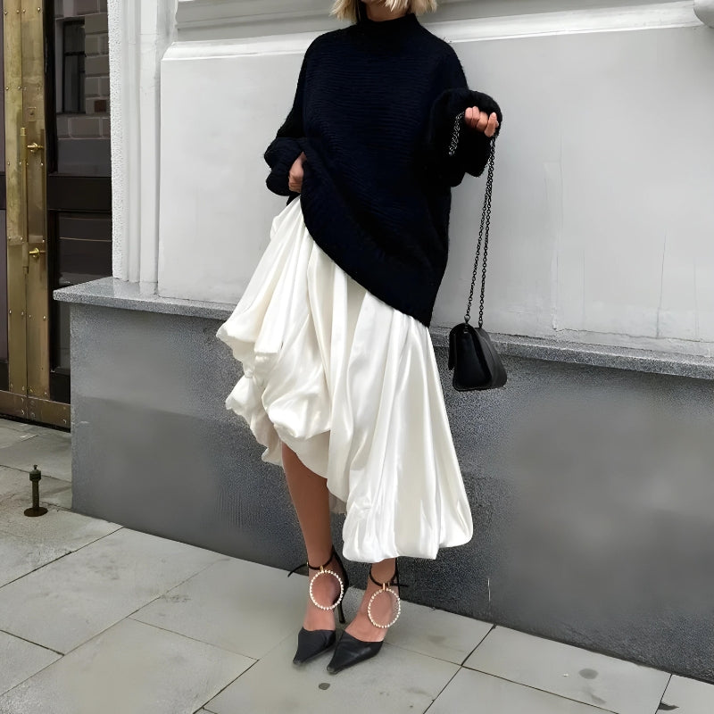 Quick Outfits, Modest Fashion Outfits Ideas Satin Bubble Midi Skirt Quick Outfits, Modest Fashion Outfits Ideas Satin Bubble Midi Skirt