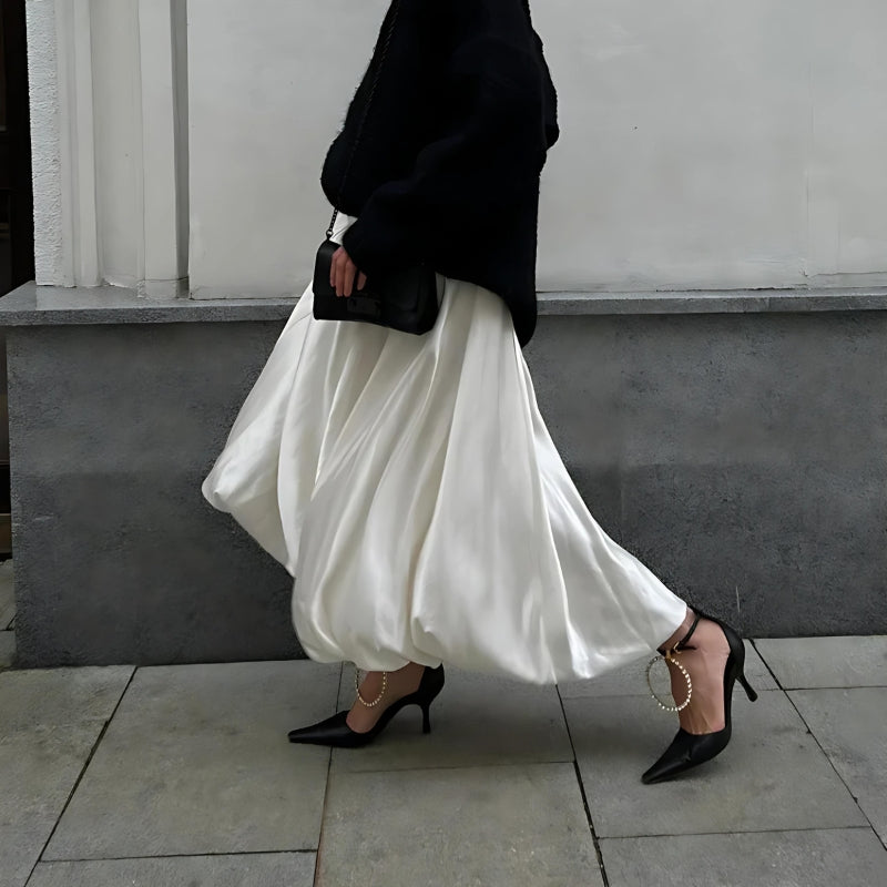 Quick Outfits, Modest Fashion Outfits Ideas Satin Bubble Midi Skirt Quick Outfits, Modest Fashion Outfits Ideas Satin Bubble Midi Skirt