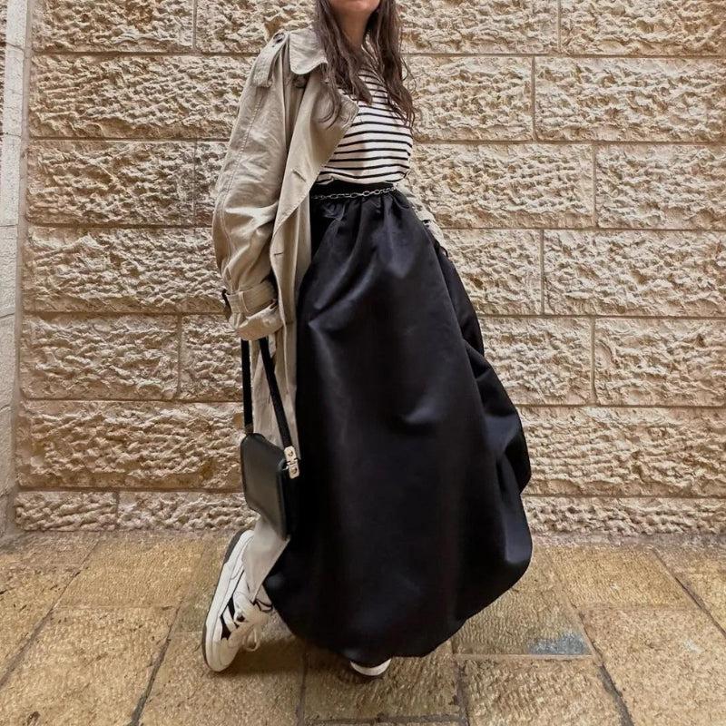 Quick Outfits, Modest Fashion Outfits Ideas Satin Bubble Midi Skirt Quick Outfits, Modest Fashion Outfits Ideas Satin Bubble Midi Skirt