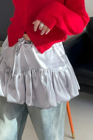 Quick Outfits, Modest Fashion Outfits Ideas Satin Bubble Mini Skirt