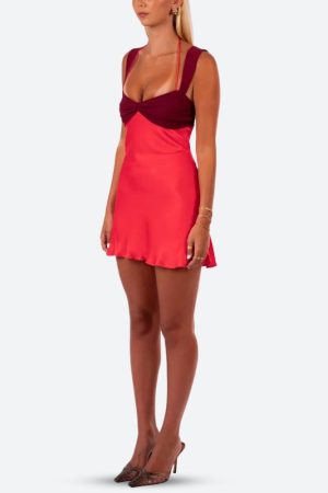 Quick Outfits, Modest Fashion Outfits Ideas Satin Lace Up Backless Mini Dress