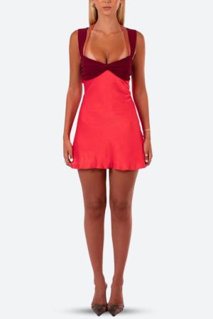 Quick Outfits, Modest Fashion Outfits Ideas Satin Lace Up Backless Mini Dress