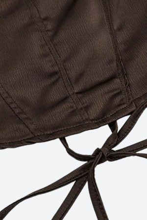 Quick Outfits, Modest Fashion Outfits Ideas Satin Lace Up Corset Top