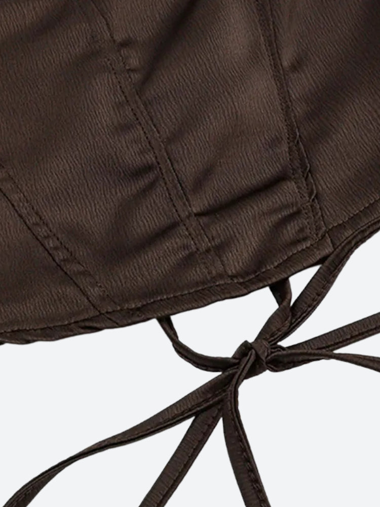 Quick Outfits, Modest Fashion Outfits Ideas Satin Lace Up Corset Top Quick Outfits, Modest Fashion Outfits Ideas Satin Lace Up Corset Top