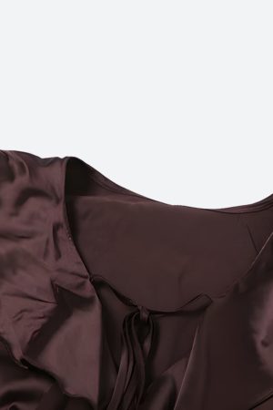 Quick Outfits, Modest Fashion Outfits Ideas Satin Ruffled Mini Dress