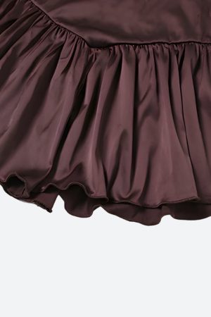 Quick Outfits, Modest Fashion Outfits Ideas Satin Ruffled Mini Dress