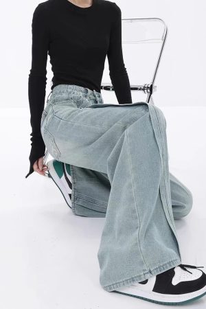 Quick Outfits, Modest Fashion Outfits Ideas Seam Line Wide Leg Jeans