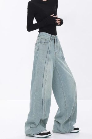 Quick Outfits, Modest Fashion Outfits Ideas Seam Line Wide Leg Jeans