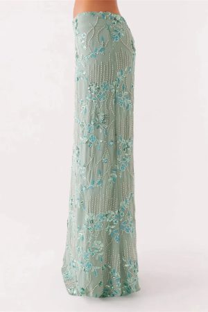 Quick Outfits, Modest Fashion Outfits Ideas Sequin Embellished Maxi Skirt