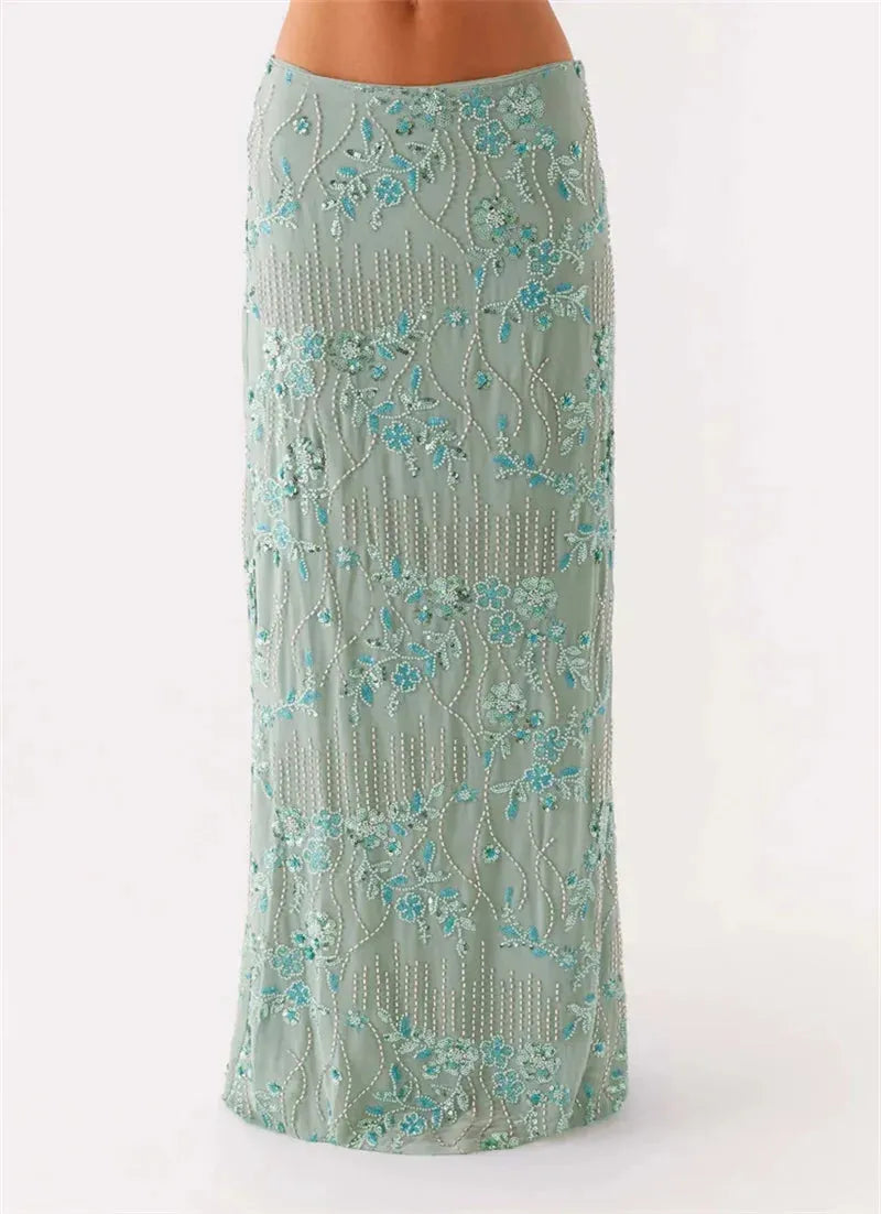 Quick Outfits, Modest Fashion Outfits Ideas Sequin Embellished Maxi Skirt Quick Outfits, Modest Fashion Outfits Ideas Sequin Embellished Maxi Skirt