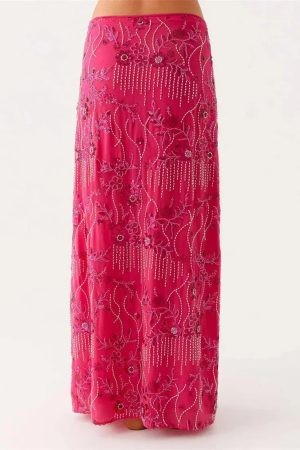 Quick Outfits, Modest Fashion Outfits Ideas Sequin Embellished Maxi Skirt