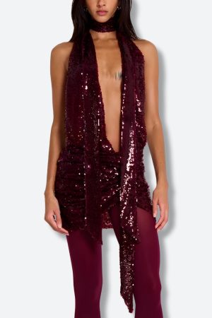 Quick Outfits, Modest Fashion Outfits Ideas Sequined Backless Mini Dress