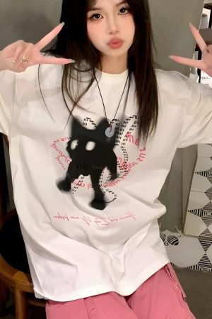 Quick Outfits, Modest Fashion Outfits Ideas Shaking Cat Tee