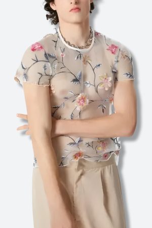 Quick Outfits, Modest Fashion Outfits Ideas Sheer Floral Top