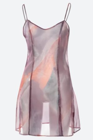 Quick Outfits, Modest Fashion Outfits Ideas Sheer Mesh Slit Mini Dress