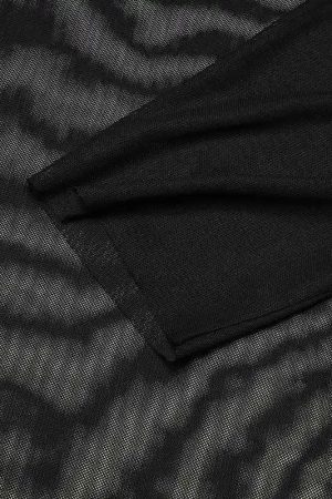 Quick Outfits, Modest Fashion Outfits Ideas Sheer Mesh Turtle Neck Top