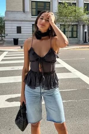 Quick Outfits, Modest Fashion Outfits Ideas Sheer Open Front Top