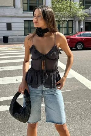 Quick Outfits, Modest Fashion Outfits Ideas Sheer Open Front Top