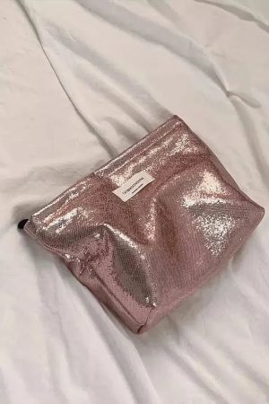 Quick Outfits, Modest Fashion Outfits Ideas Shiny Metallic Makeup Bag