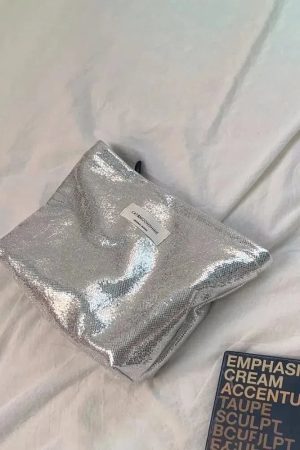 Quick Outfits, Modest Fashion Outfits Ideas Shiny Metallic Makeup Bag