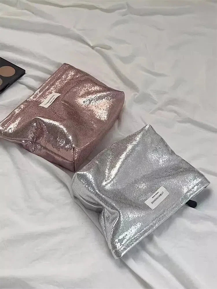 Quick Outfits, Modest Fashion Outfits Ideas Shiny Metallic Makeup Bag Quick Outfits, Modest Fashion Outfits Ideas Shiny Metallic Makeup Bag