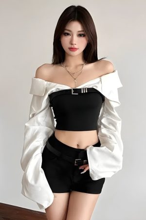 Quick Outfits, Modest Fashion Outfits Ideas Shirt Corset Top