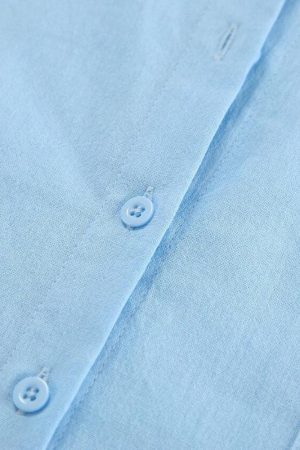 Quick Outfits, Modest Fashion Outfits Ideas Shirt & Pants Blue Two Piece Set