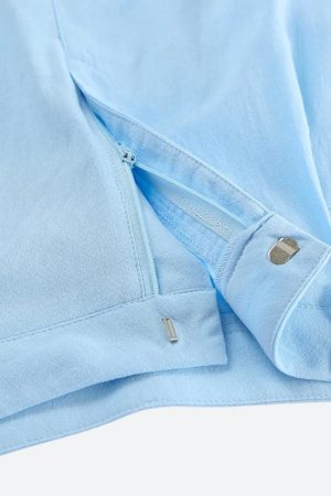 Quick Outfits, Modest Fashion Outfits Ideas Shirt & Pants Blue Two Piece Set