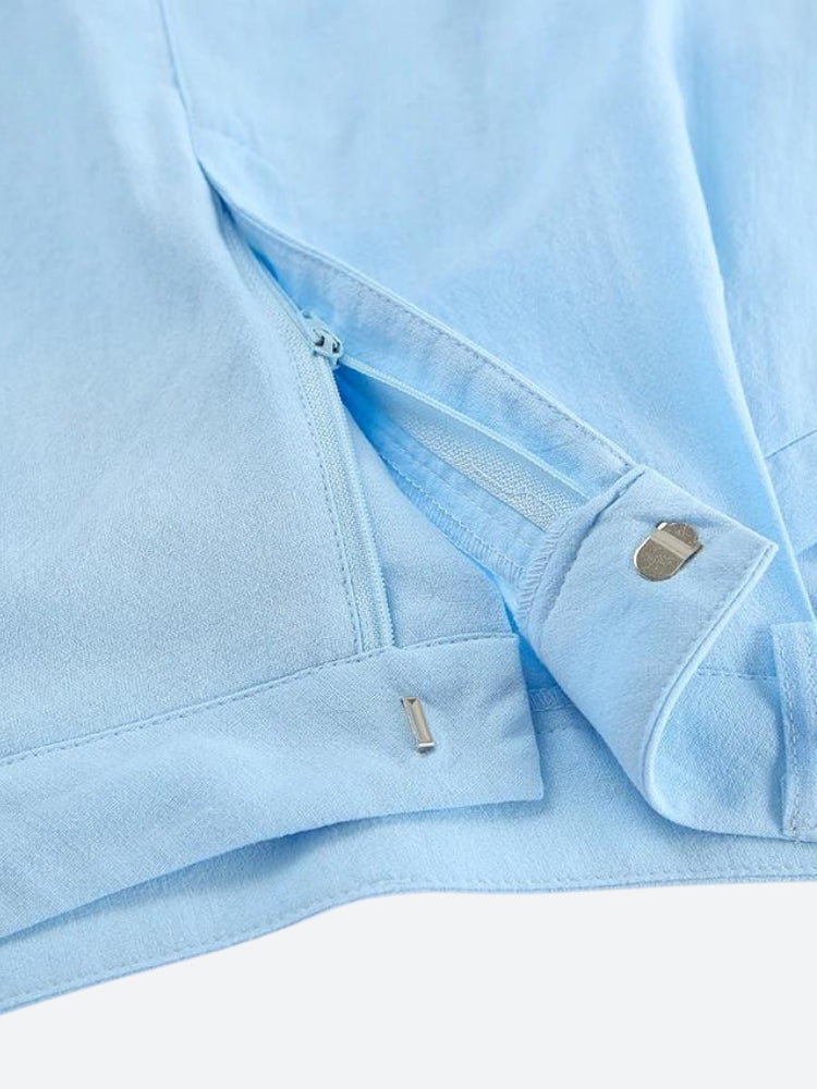 Quick Outfits, Modest Fashion Outfits Ideas Shirt & Pants Blue Two Piece Set Quick Outfits, Modest Fashion Outfits Ideas Shirt & Pants Blue Two Piece Set