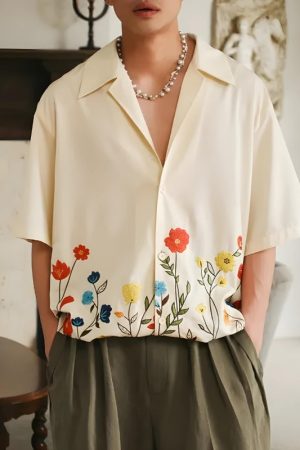 Quick Outfits, Modest Fashion Outfits Ideas Short Sleeve Flowers Shirt