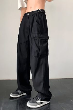 Quick Outfits, Modest Fashion Outfits Ideas Side Belt Detailed Baggy Cargo Pants