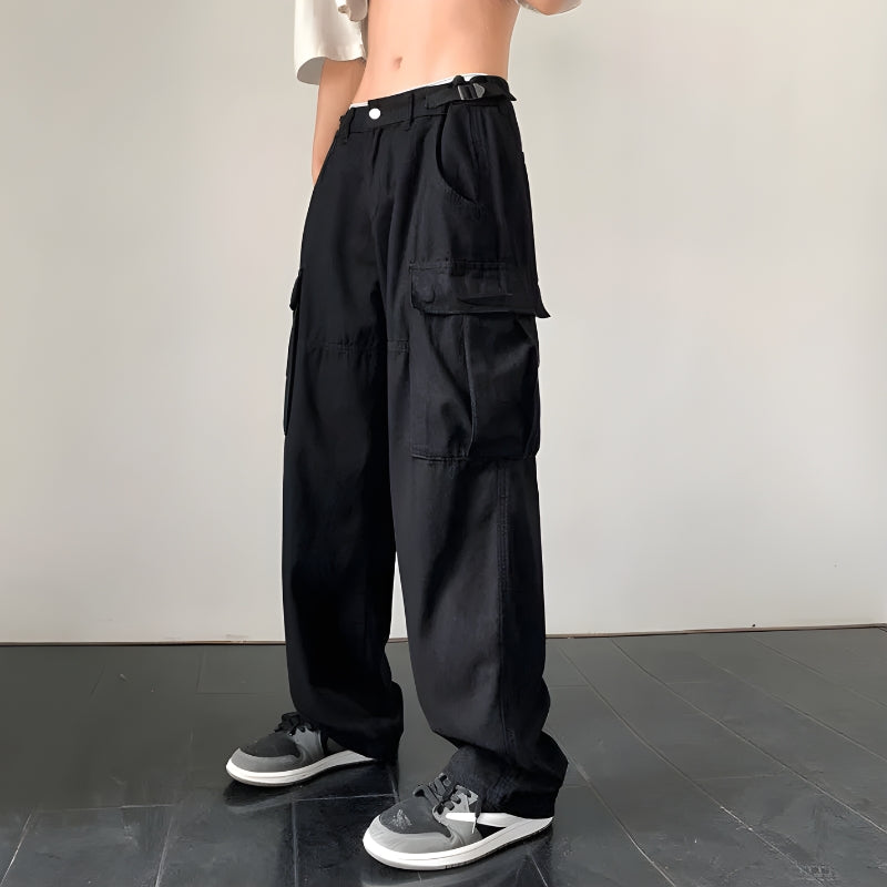 Quick Outfits, Modest Fashion Outfits Ideas Side Belt Detailed Baggy Cargo Pants Quick Outfits, Modest Fashion Outfits Ideas Side Belt Detailed Baggy Cargo Pants