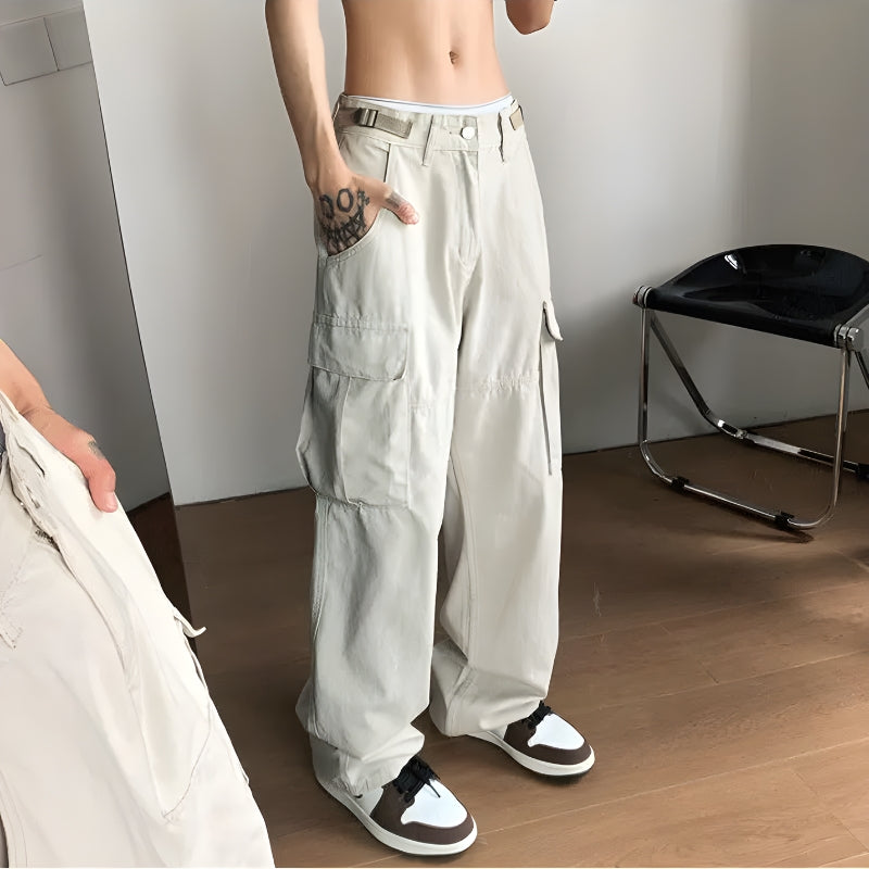 Quick Outfits, Modest Fashion Outfits Ideas Side Belt Detailed Baggy Cargo Pants Quick Outfits, Modest Fashion Outfits Ideas Side Belt Detailed Baggy Cargo Pants
