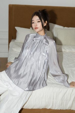 Quick Outfits, Modest Fashion Outfits Ideas Silk Neck Tie Top