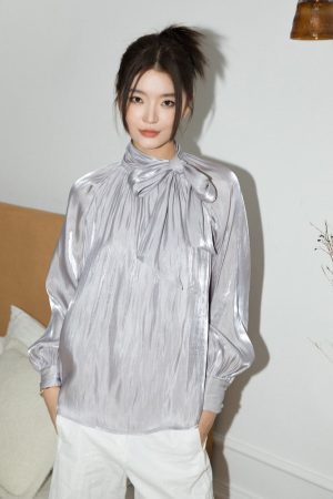 Quick Outfits, Modest Fashion Outfits Ideas Silk Neck Tie Top