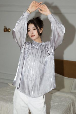 Quick Outfits, Modest Fashion Outfits Ideas Silk Neck Tie Top