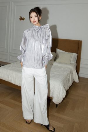 Quick Outfits, Modest Fashion Outfits Ideas Silk Neck Tie Top