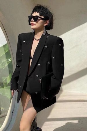 Quick Outfits, Modest Fashion Outfits Ideas Silver Hearts Blazer