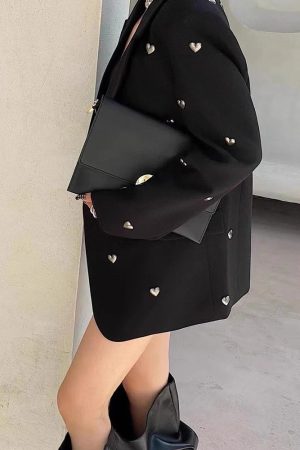 Quick Outfits, Modest Fashion Outfits Ideas Silver Hearts Blazer