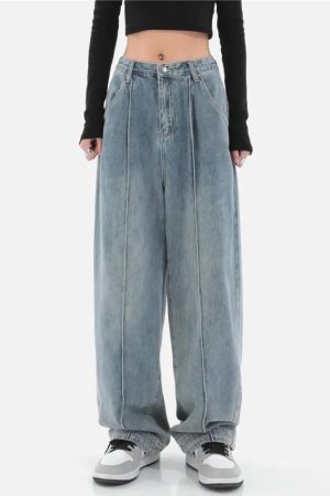 Quick Outfits, Modest Fashion Outfits Ideas Skater Pleated Baggy Jeans
