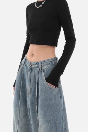 Quick Outfits, Modest Fashion Outfits Ideas Skater Pleated Baggy Jeans
