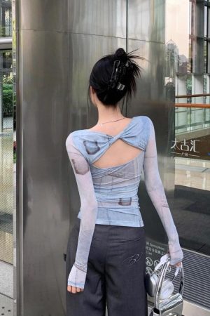 Quick Outfits, Modest Fashion Outfits Ideas Sky Cut Out Ruched Top