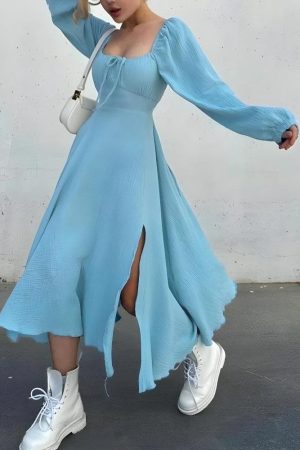 Quick Outfits, Modest Fashion Outfits Ideas Slit Midi Dress