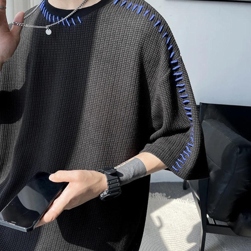 Quick Outfits, Modest Fashion Outfits Ideas Soft Boy Contrast Stitch Tee Quick Outfits, Modest Fashion Outfits Ideas Soft Boy Contrast Stitch Tee