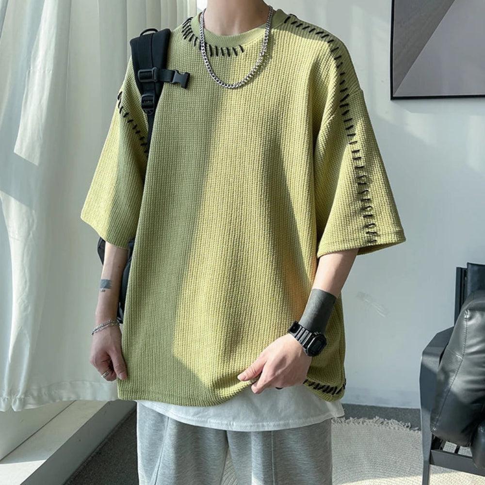 Quick Outfits, Modest Fashion Outfits Ideas Soft Boy Contrast Stitch Tee Quick Outfits, Modest Fashion Outfits Ideas Soft Boy Contrast Stitch Tee