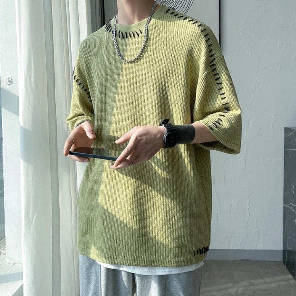 Quick Outfits, Modest Fashion Outfits Ideas Soft Boy Contrast Stitch Tee Quick Outfits, Modest Fashion Outfits Ideas Soft Boy Contrast Stitch Tee