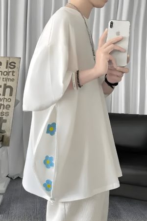 Quick Outfits, Modest Fashion Outfits Ideas Soft Boy Daisy Oversize Tee